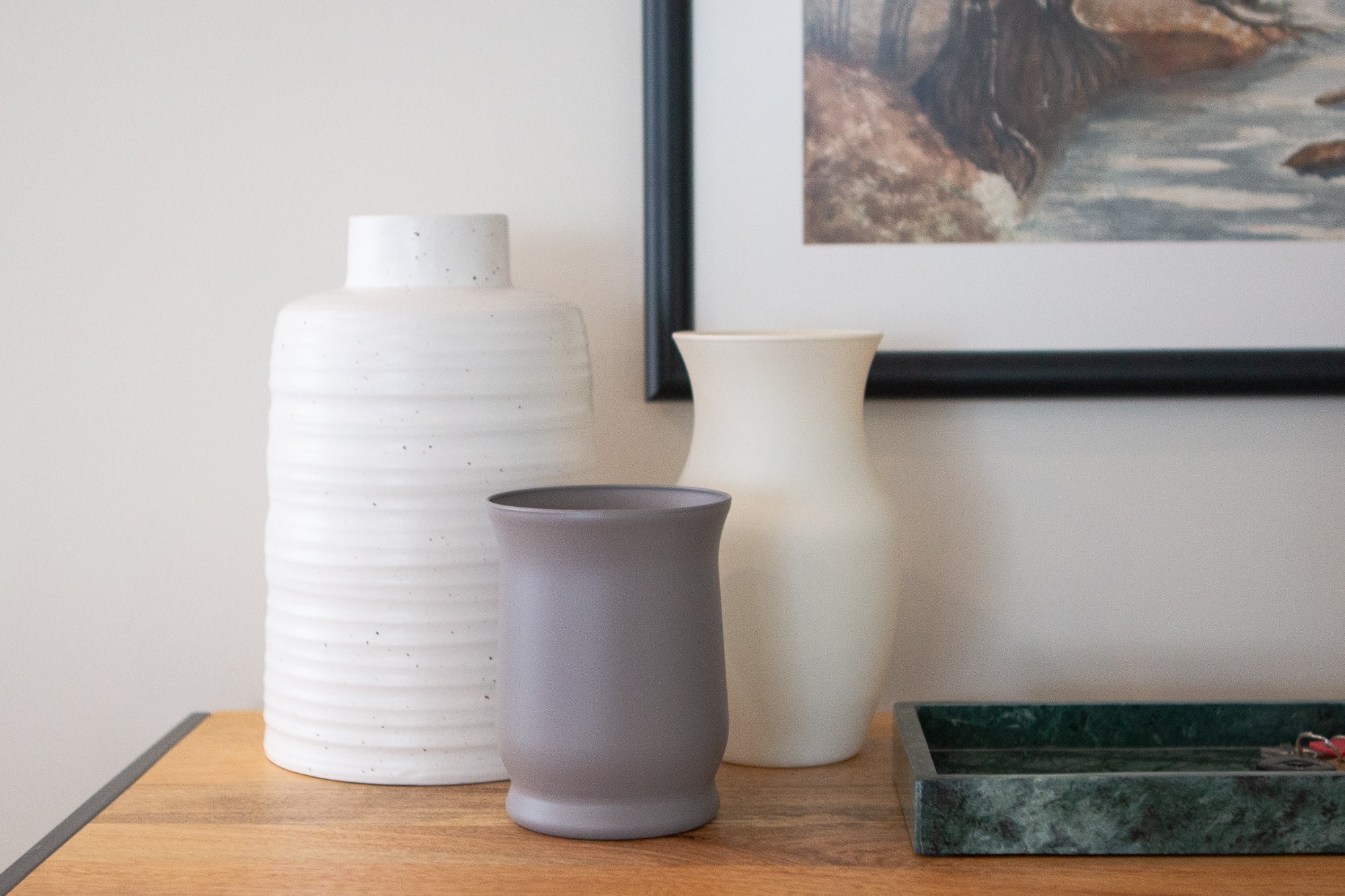 Chalk spray paint vases in the home
