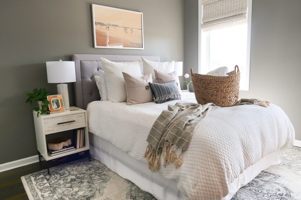 Coastal bedroom retreat with simple home decor upgrades