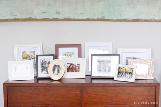Using too many picture frames on a dresser