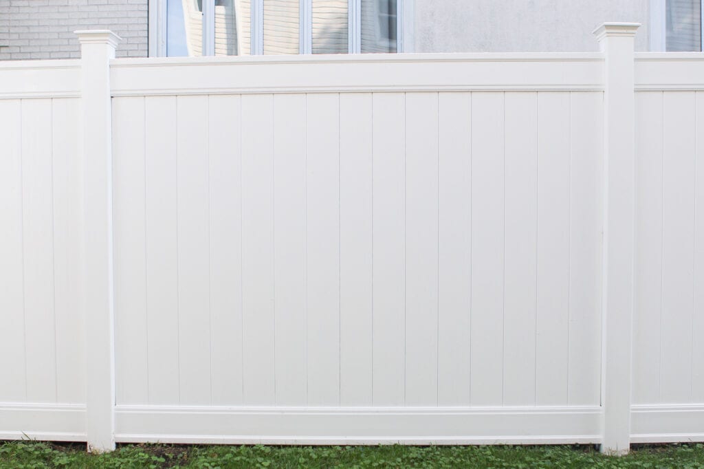 Our new white vinyl fence from freedom outdoor living