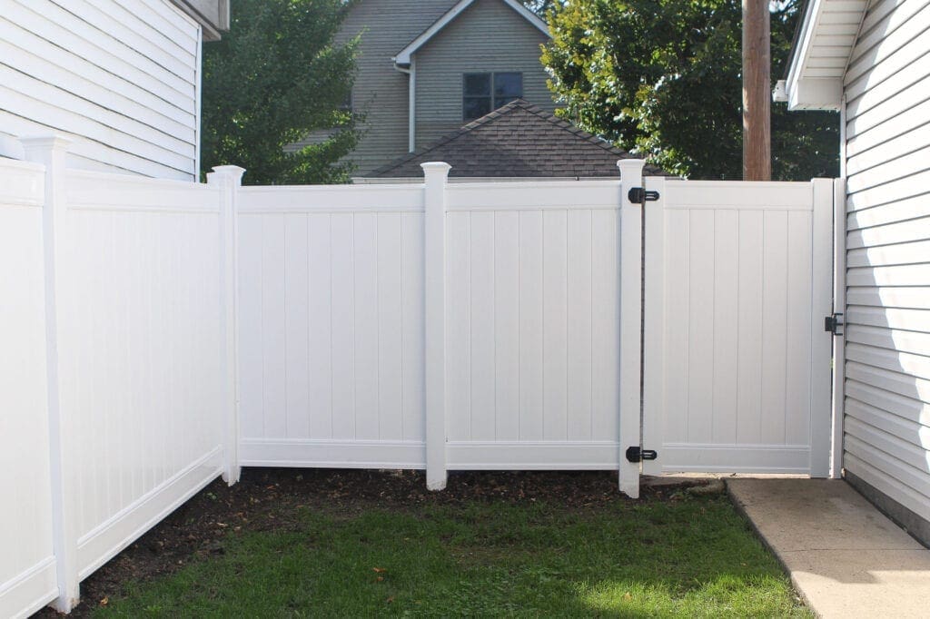 Our white vinyl fence