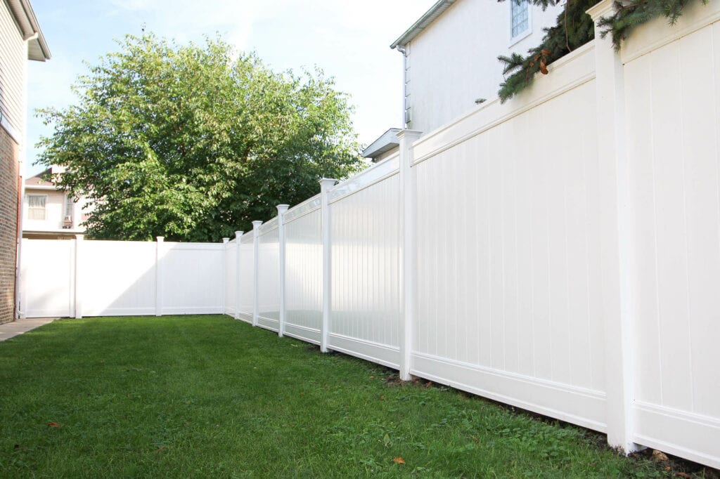 Our new white vinyl fence from Freedom Outdoor Living