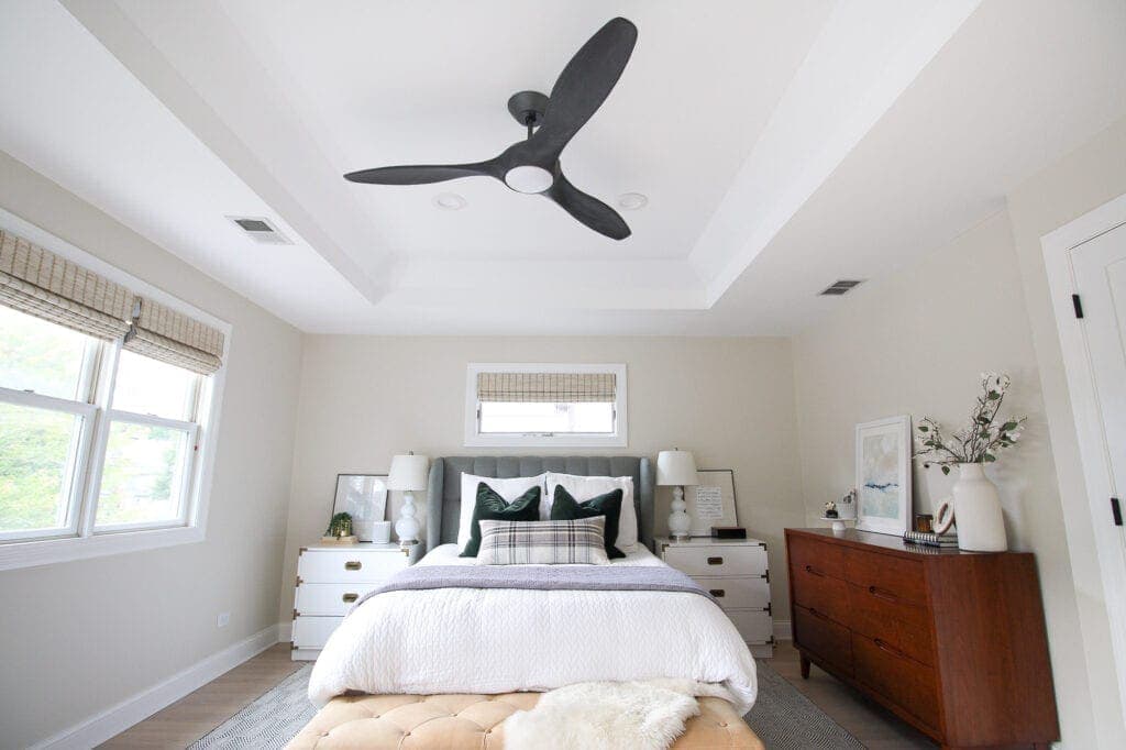 Ceiling fan in the master bedroom