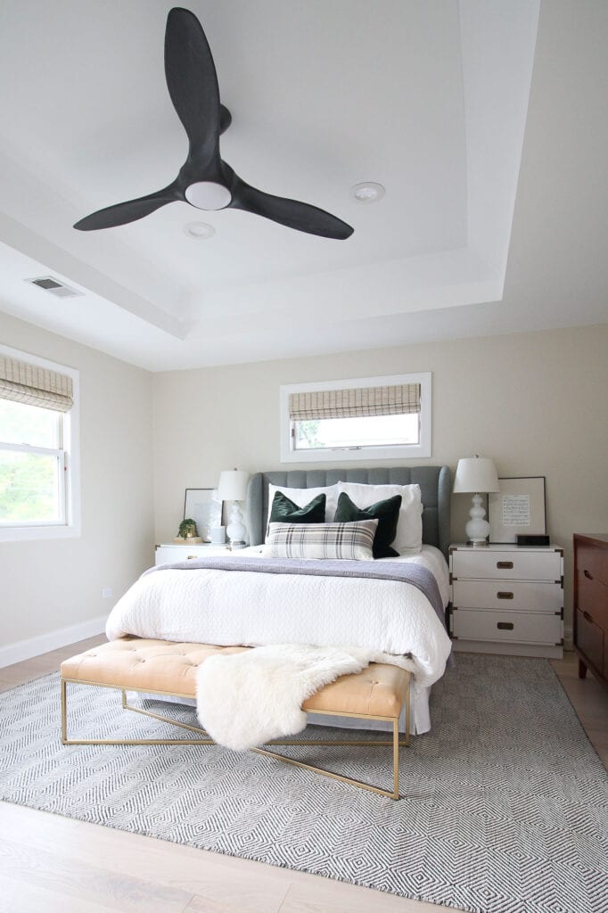 Ceiling fan in the master bedroom