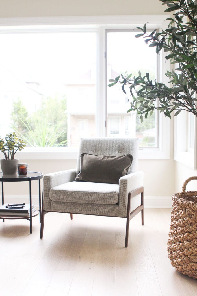 Gray accent chair