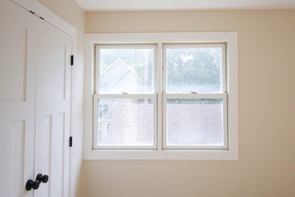 Master bedroom before window treatments