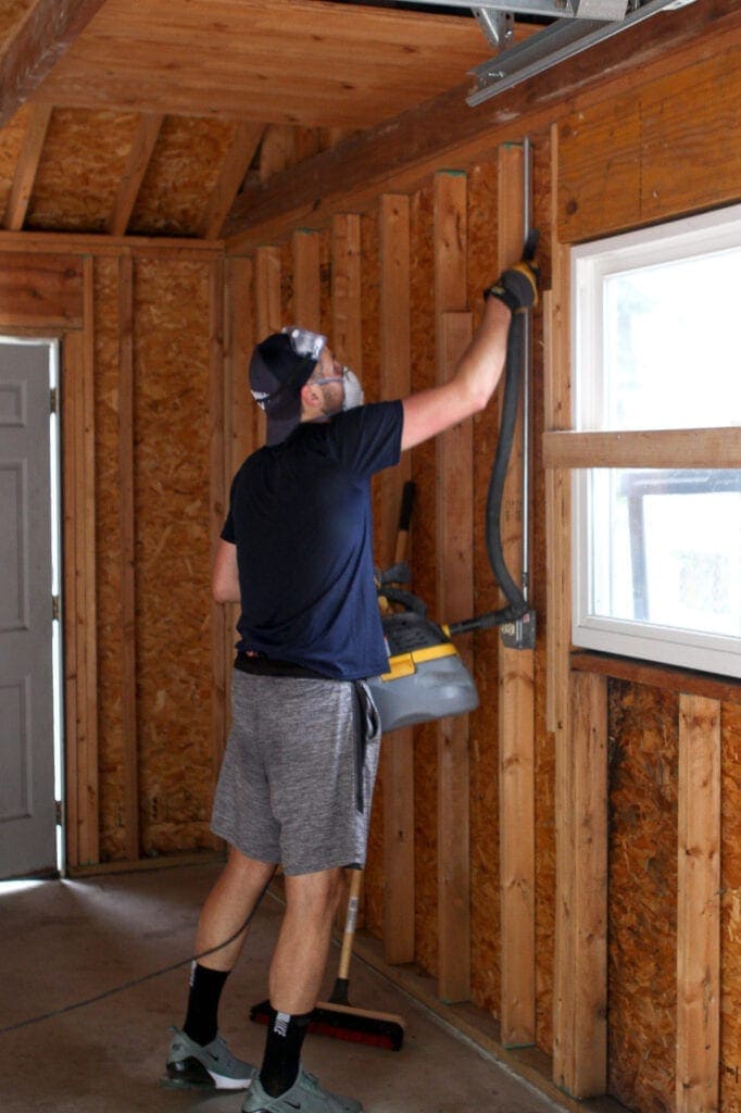 Shop vac the walls of your garage