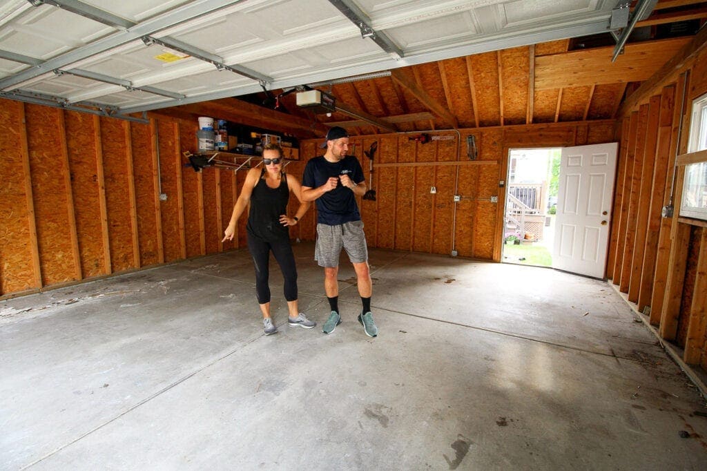 Dirty garage floor