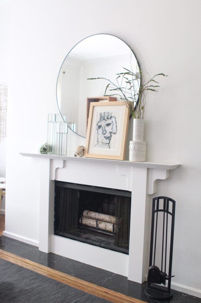 Mantle and fireplace