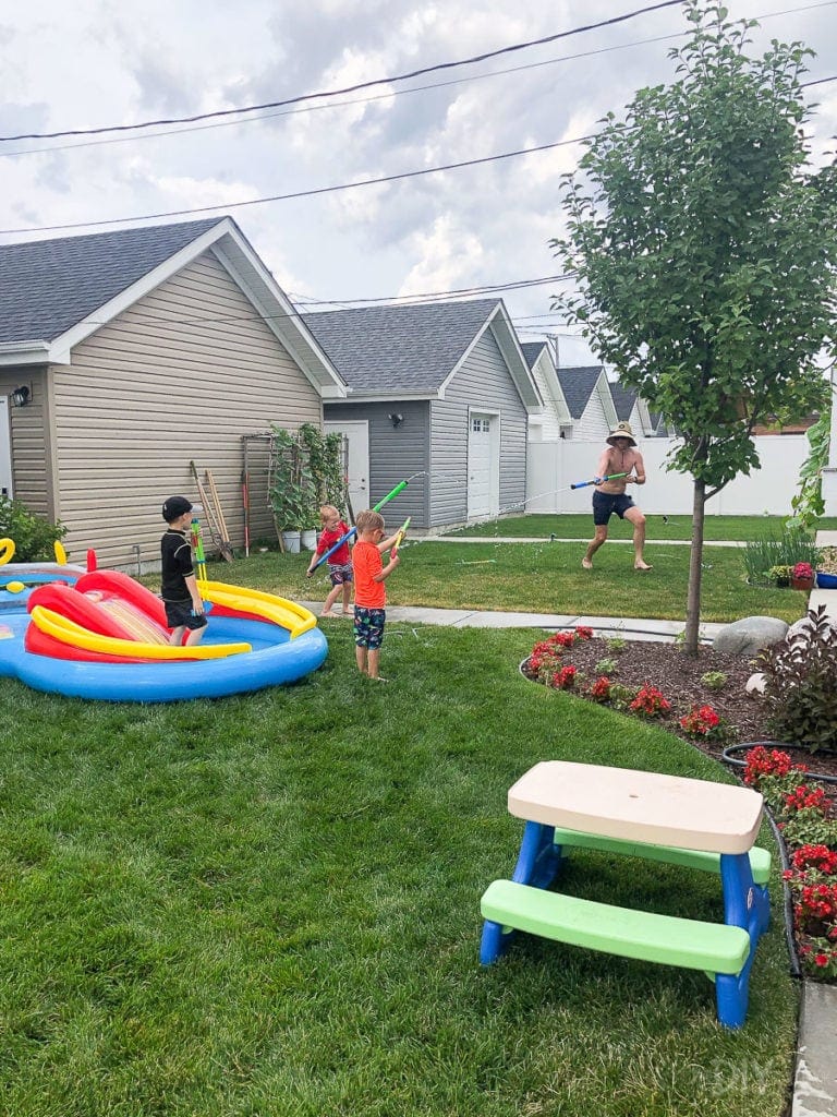 Finn playing at Harry's birthdy party