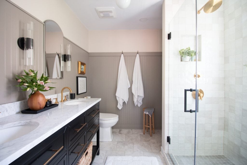 My new black and gold marble bathroom