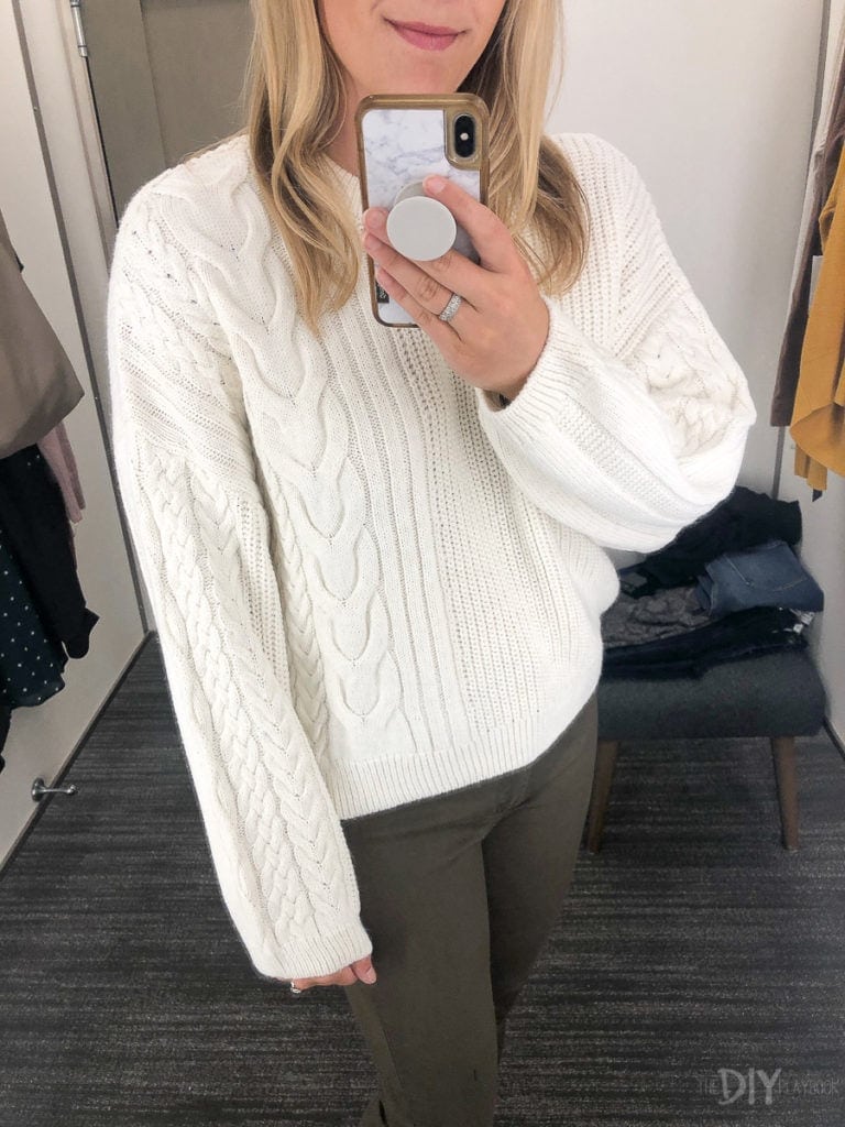 White sweater from Nordstrom