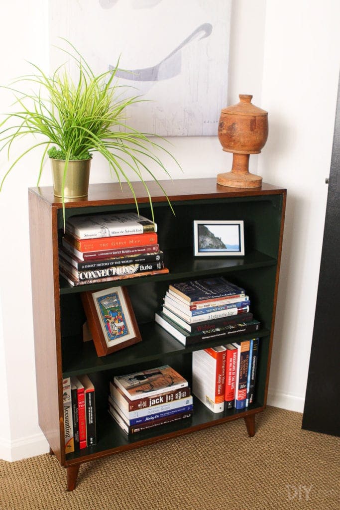 Bookshelf in a guest room