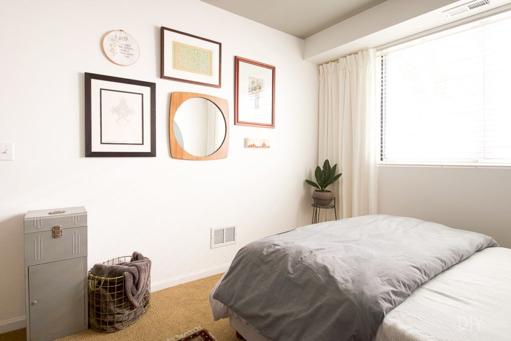 Gallery wall in a guest room