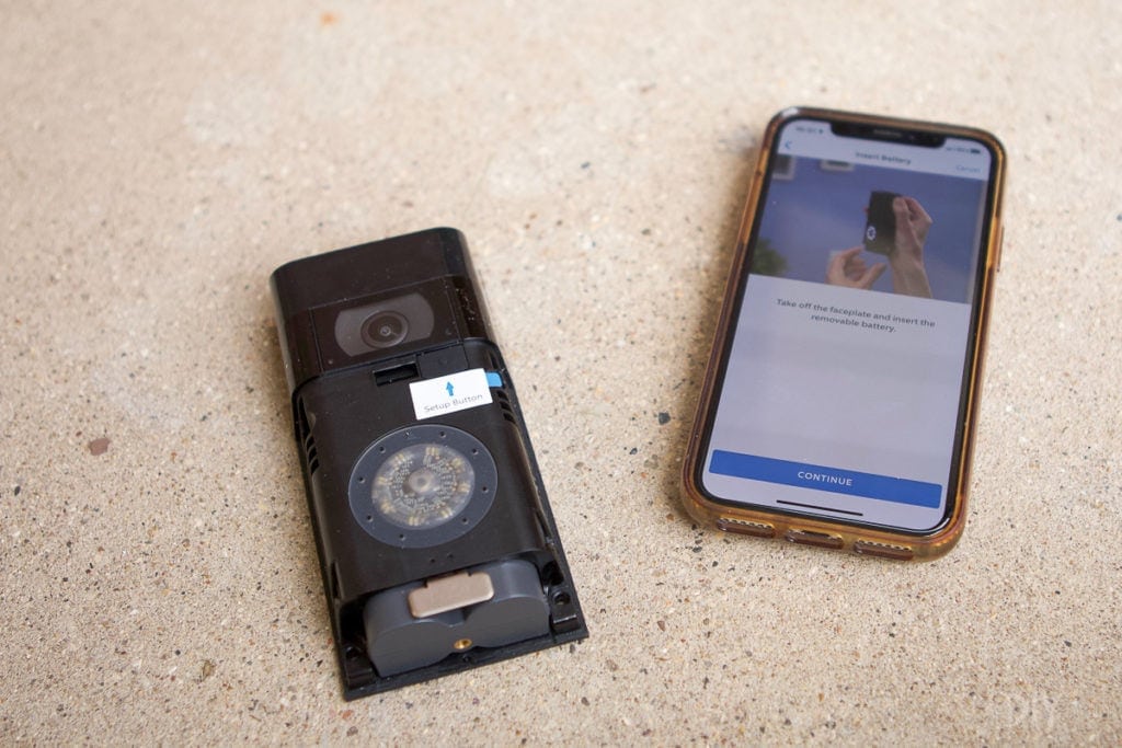 Setting up the ring doorbell