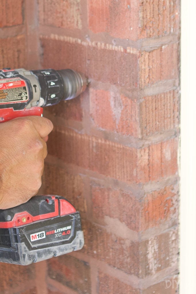 hammer drill into brick