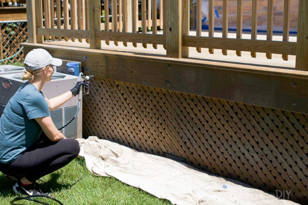 Using a paint sprayer for lattice