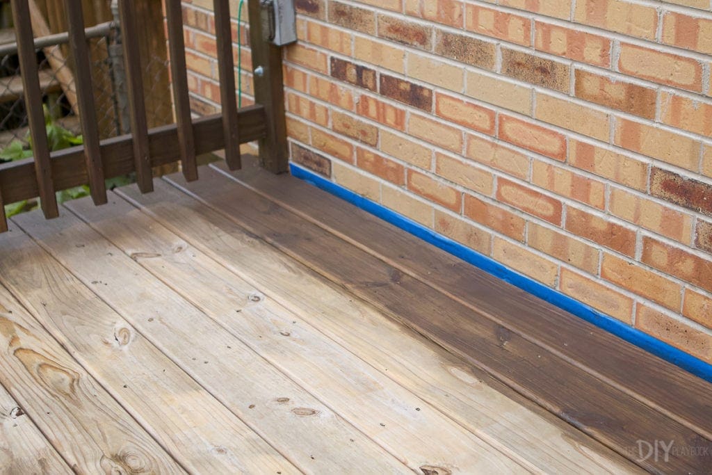 Staining the deck