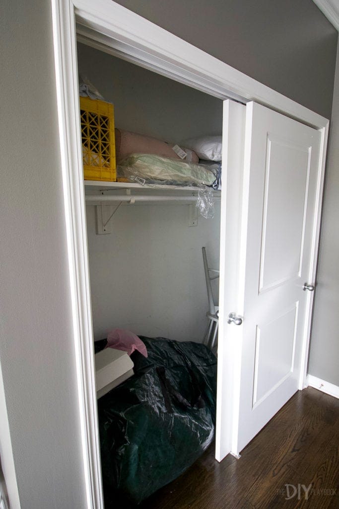 Guest room closet before