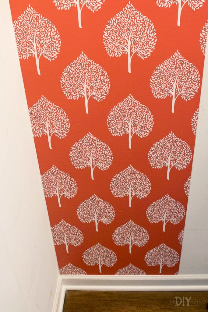 Install first strip of wallpaper