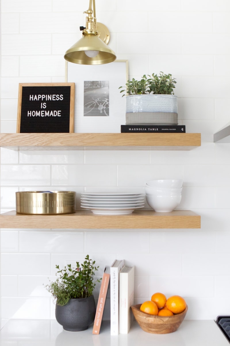kitchen shelves with herbs