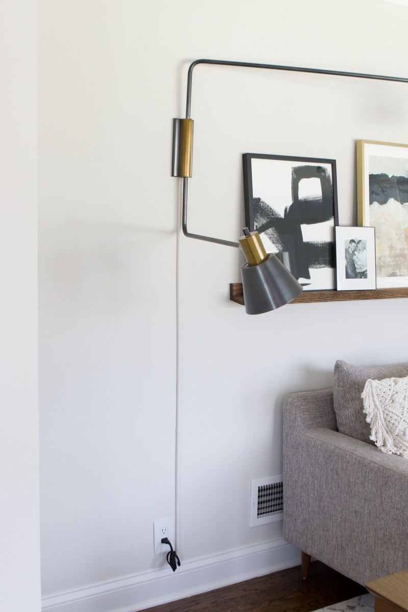 installing and hiding cords from sconce