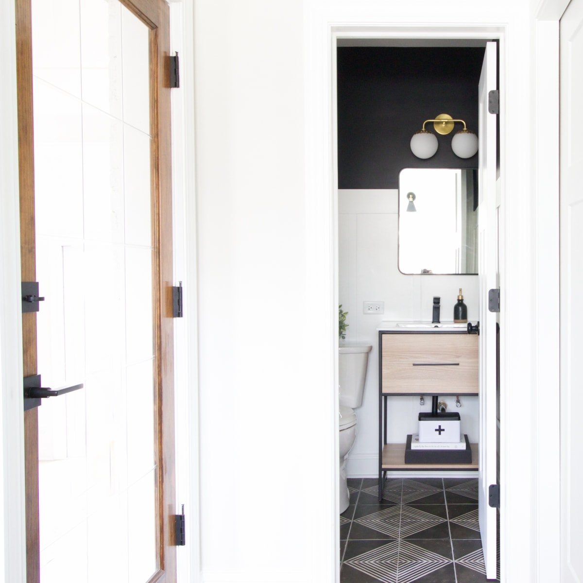 The reveal of a powder room makeover