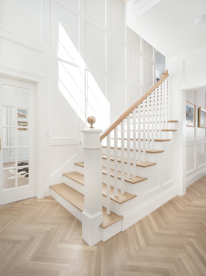 Stairwell Transformation with Wood wall treatment