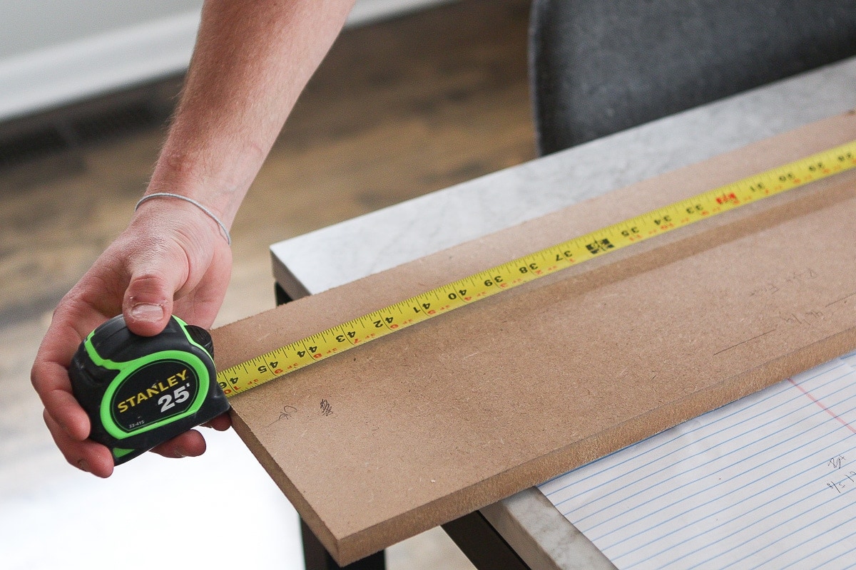 Measuring MDF for the fireplace