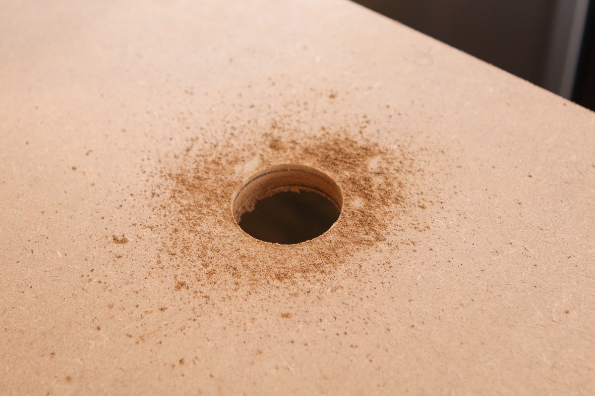 Hole in a piece of MDF