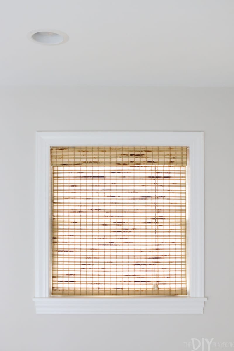 bamboo shades in a bedroom