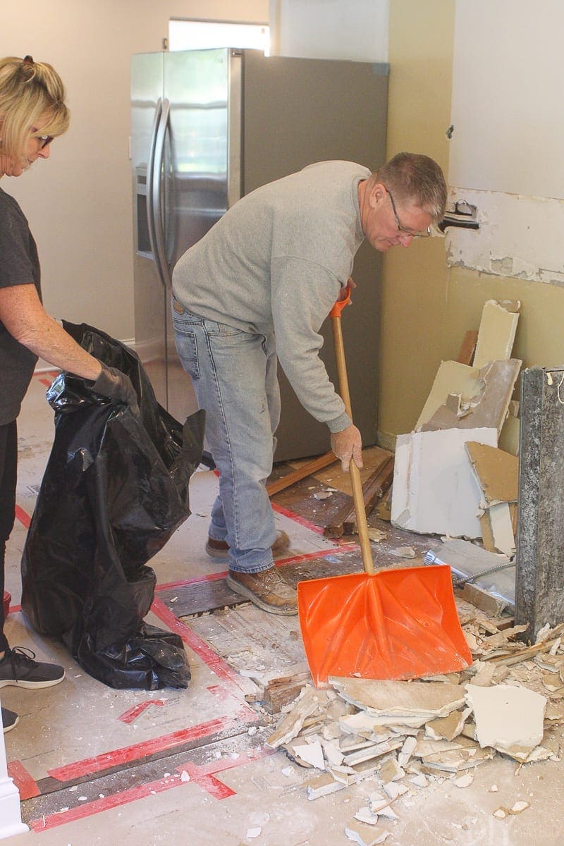 prepping to demo a kitchen