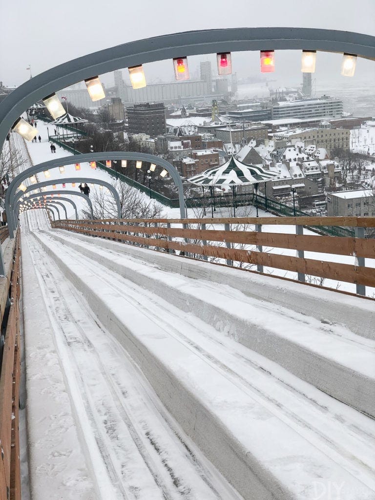Toboggan slide in Quebec City