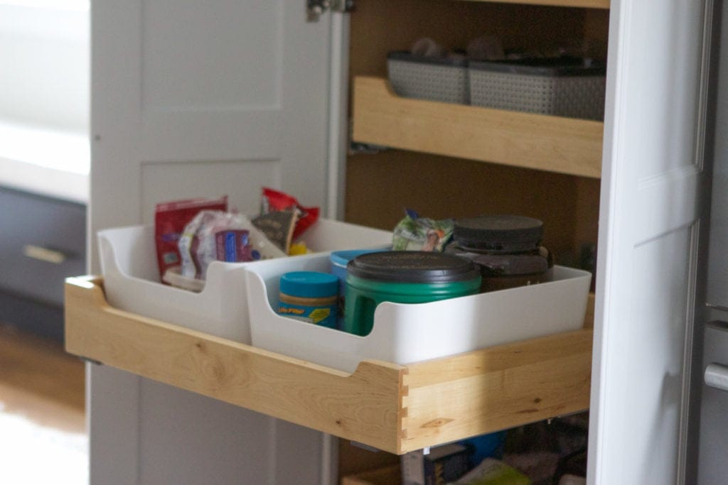 kitchen pantry easy access drawers