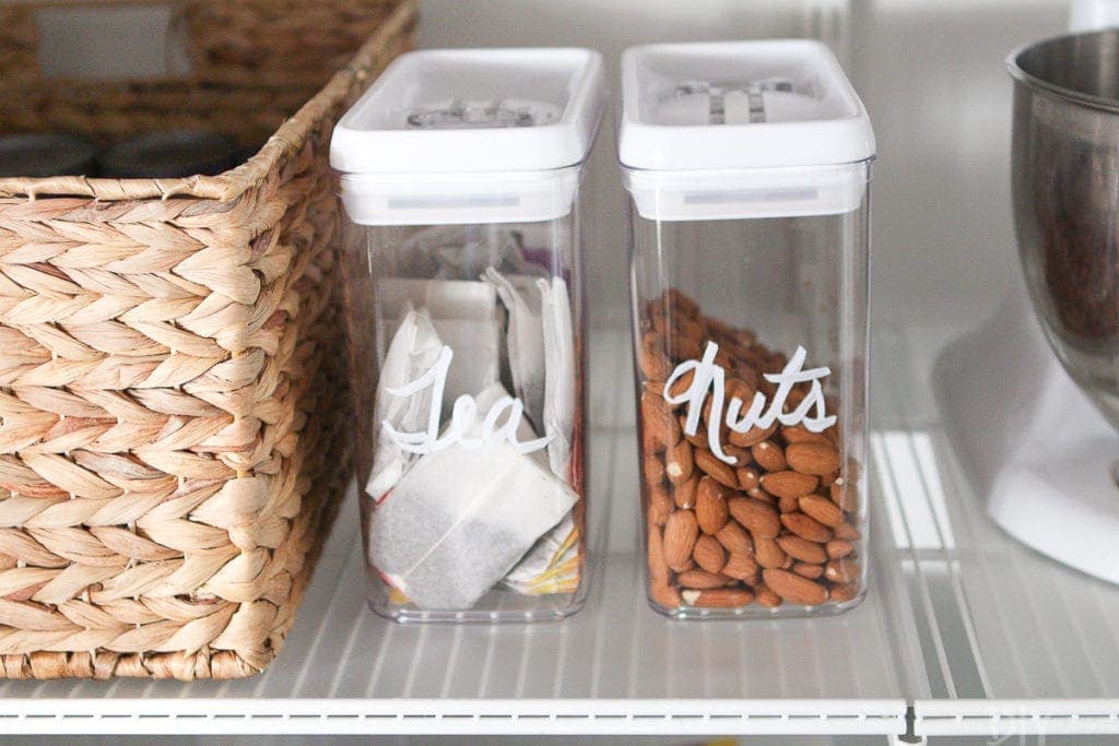 Label clear containers with chalk marker
