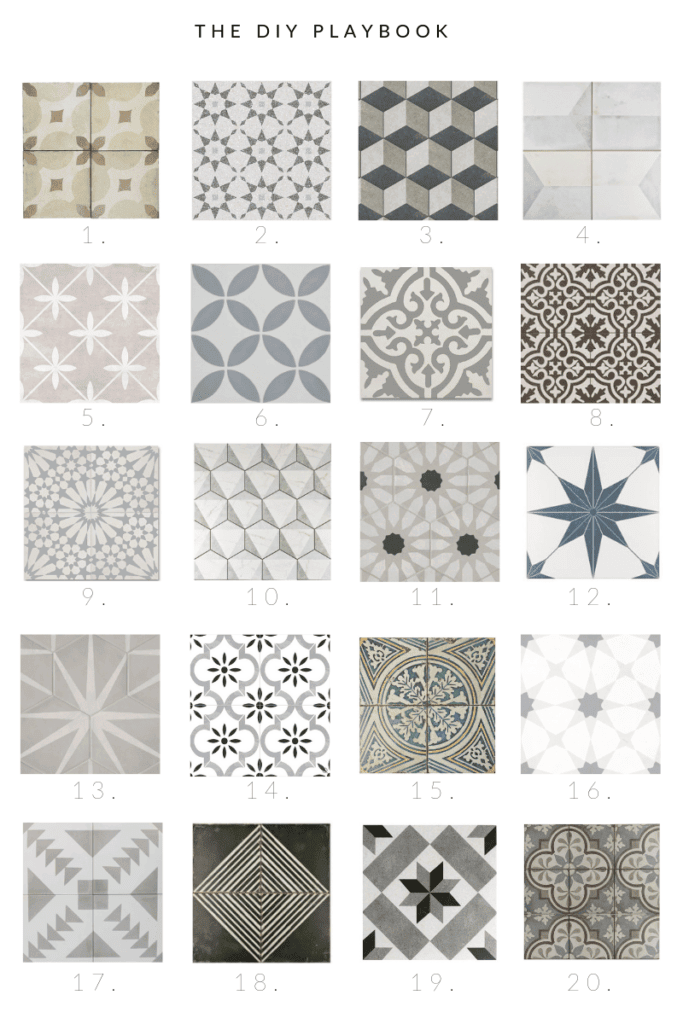 20 patterned floor tiles