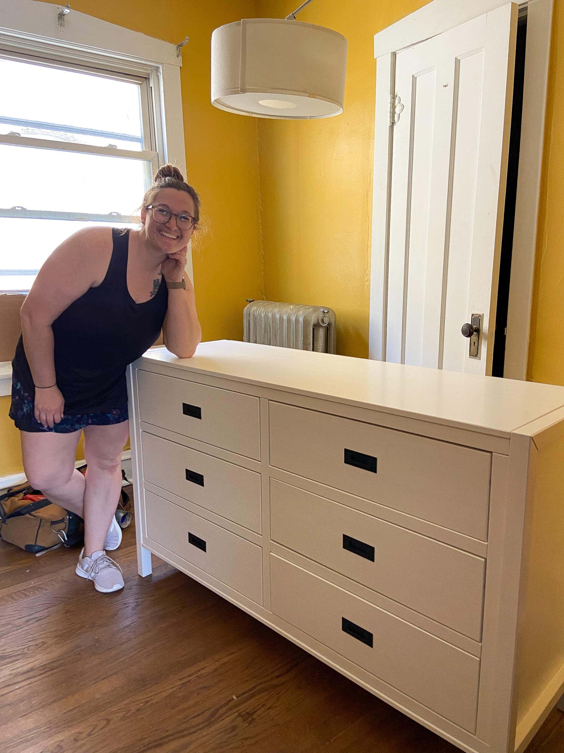 Lindsey putting furniture together