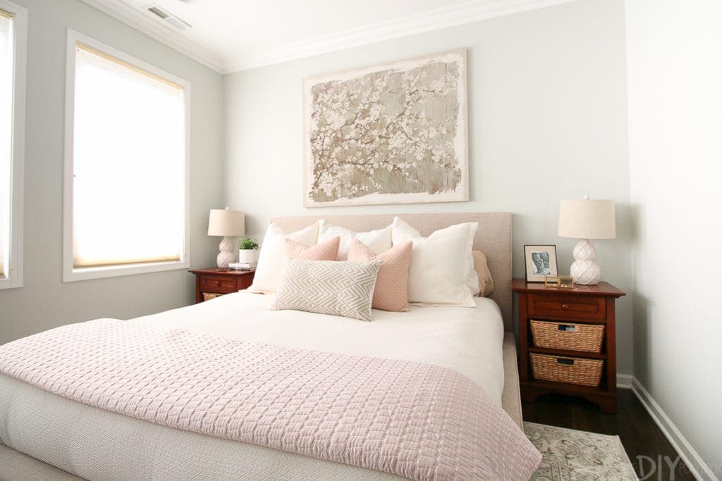 Calming blush bedroom in Chicago
