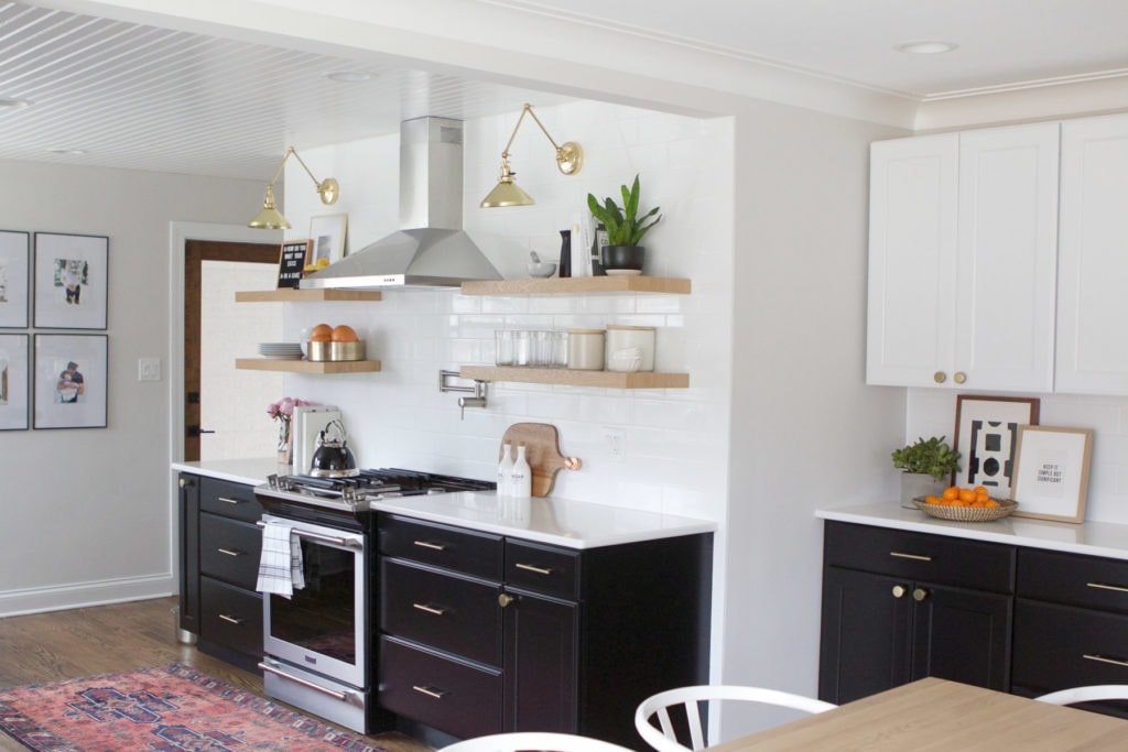 the pros and cons to open shelves in the kitchen
