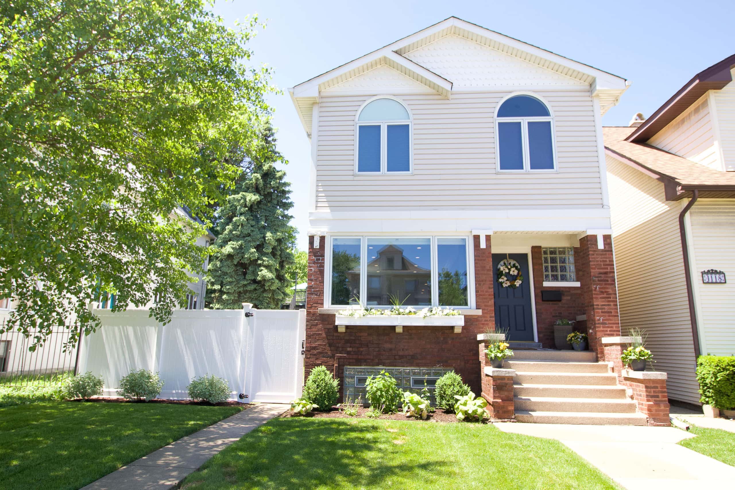 The front of our house with new landscaping