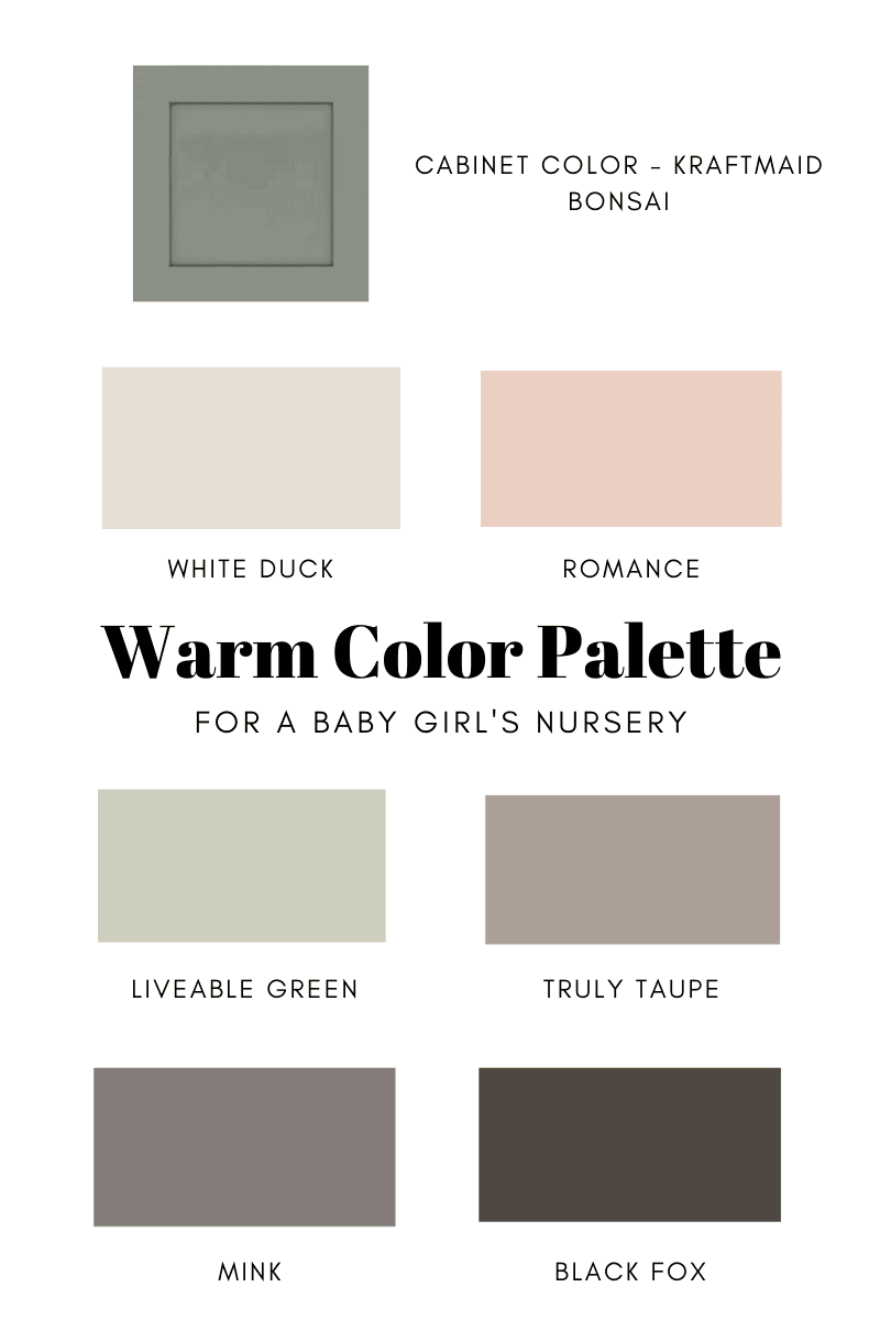 Nursery Design Plan - warm color palette for girl's nursery