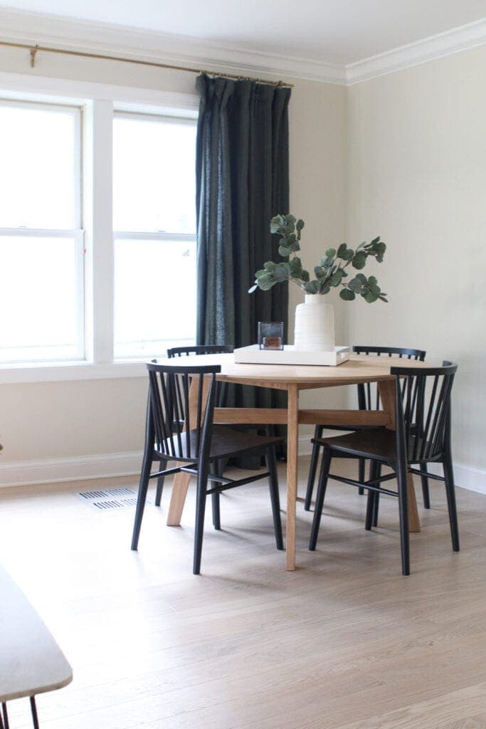 White oak dining table from Article