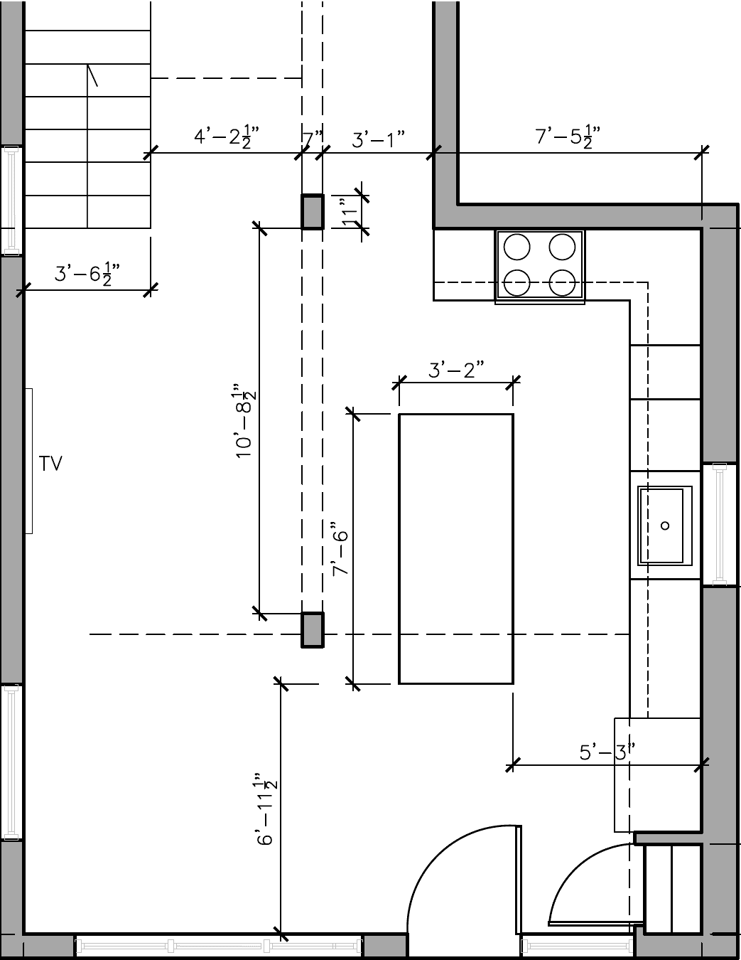 kitchen layout before