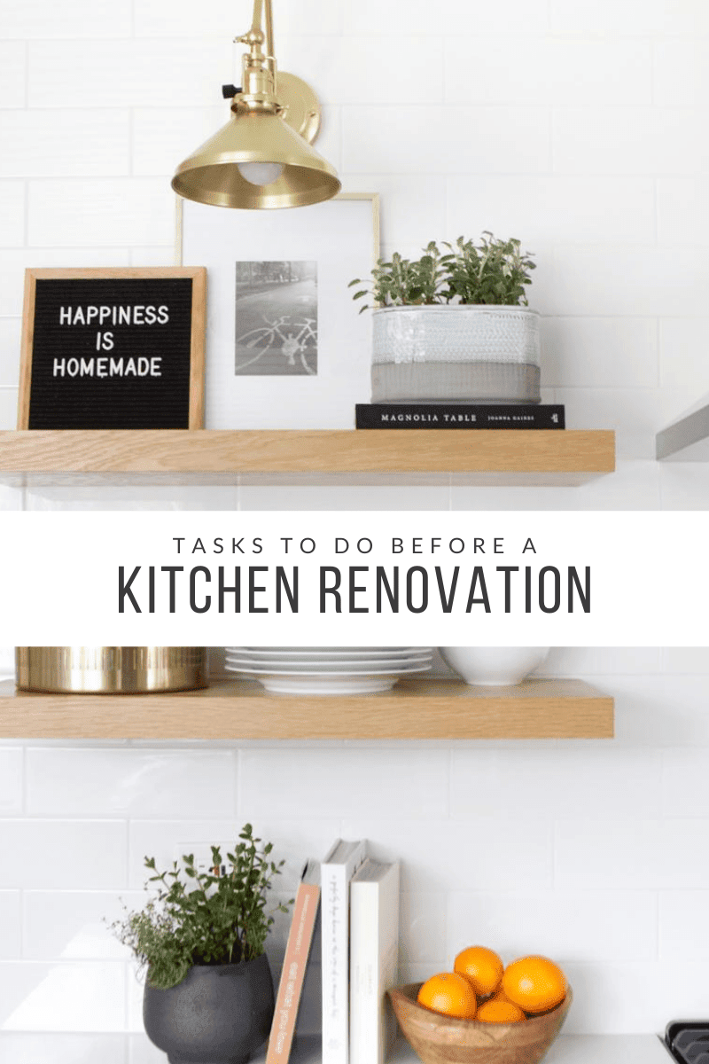 tasks to do before a kitchen renovation