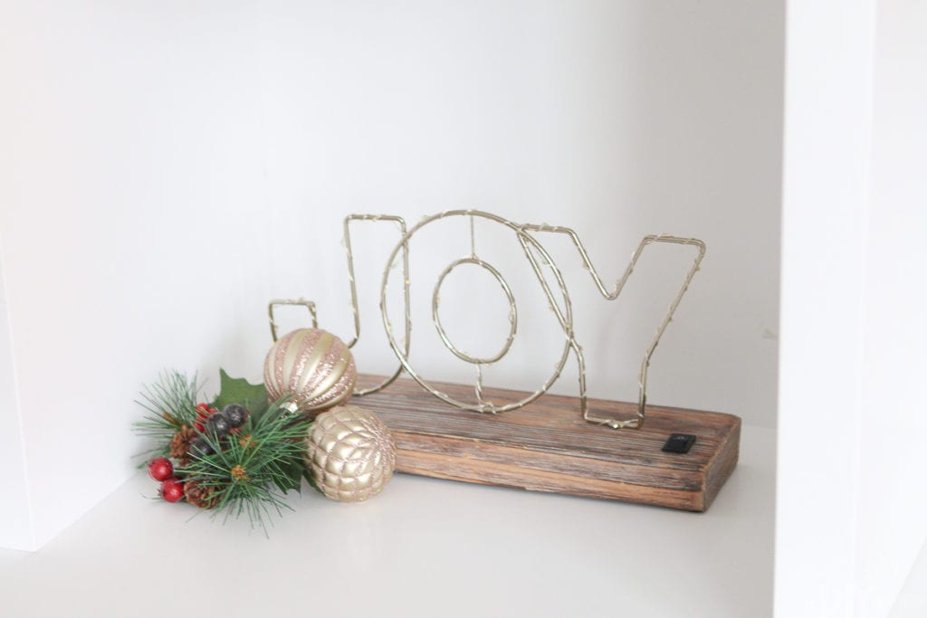 Light up Joy sign for the holidays