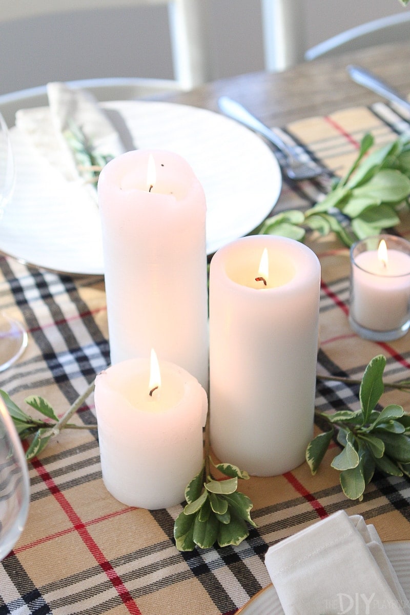 Use candles on your fall tablescape