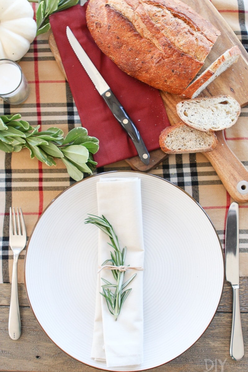 Use rosemary on your Thanksgiving tablescape