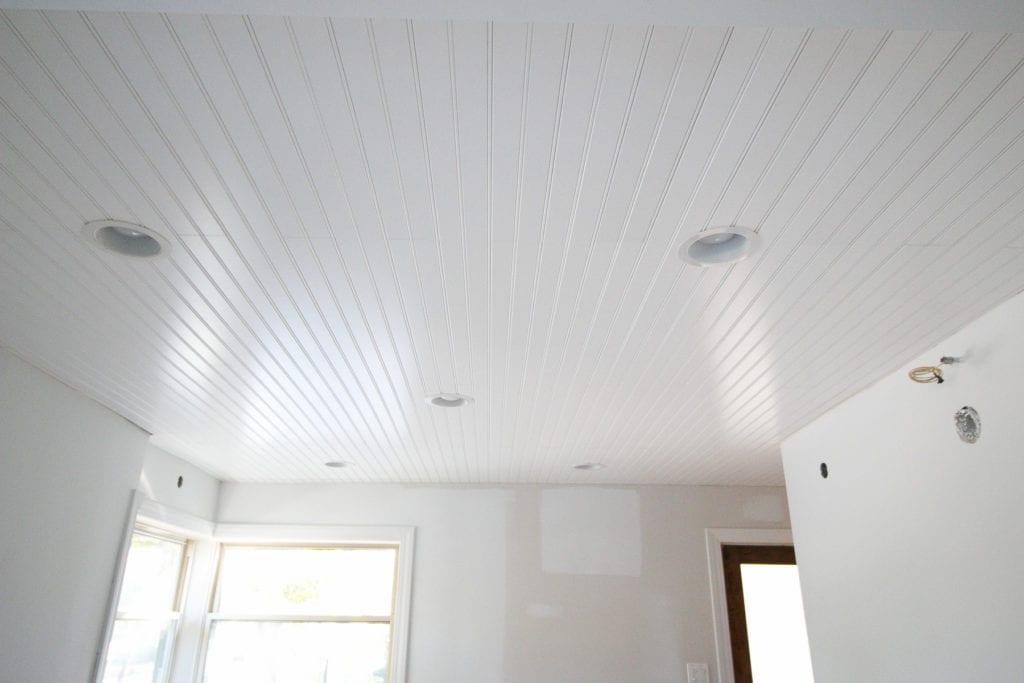 covering a plaster ceiling with beadboard planks from armstrong ceilings