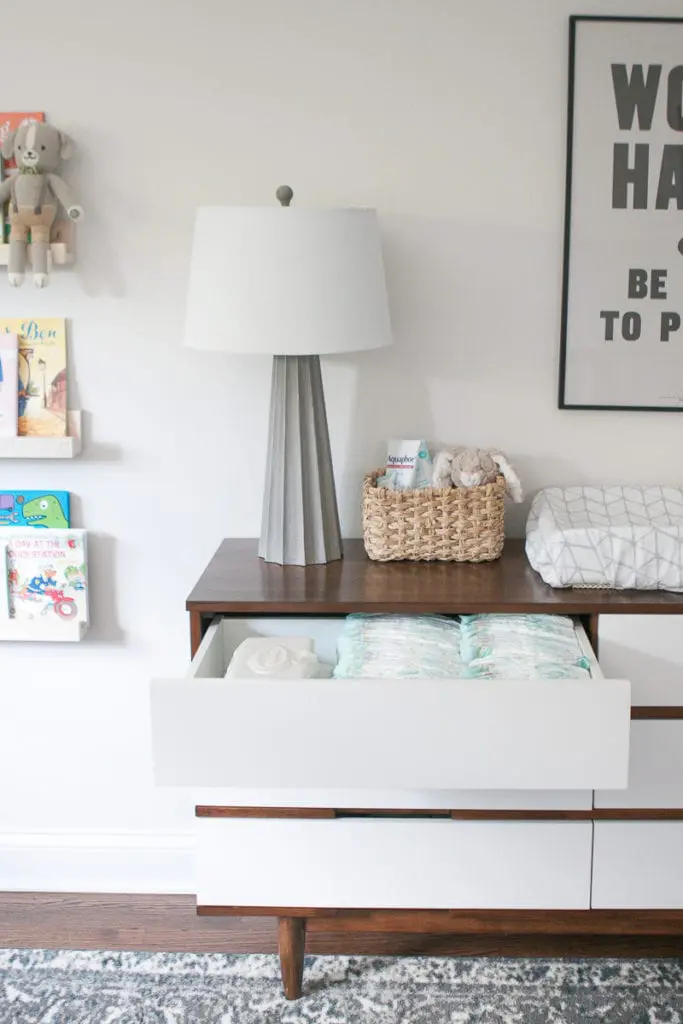 tips for organizing a dresser in a nursery