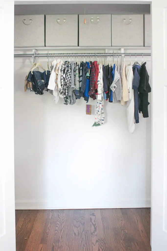 personalizing a closet for baby clothes